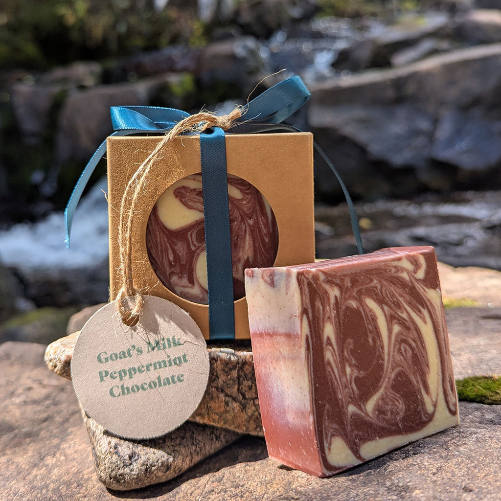 Goat's Milk Peppermint Chocolate Soap | Handmade Cold Process Bar