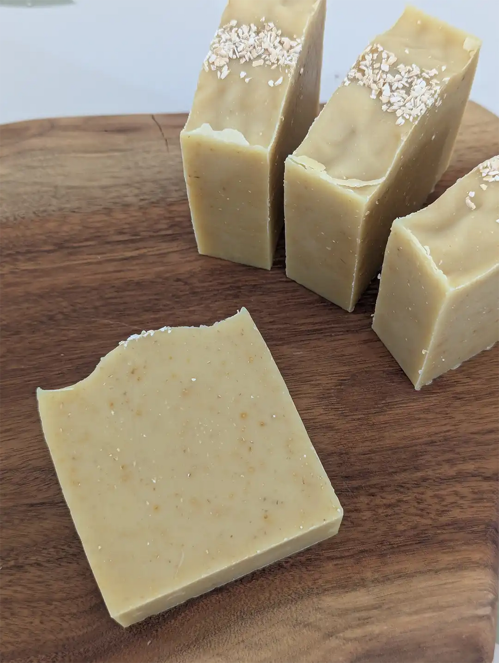 Goat's Milk Soap with Honey and Oatmeal | Unscented Handmade Bar
