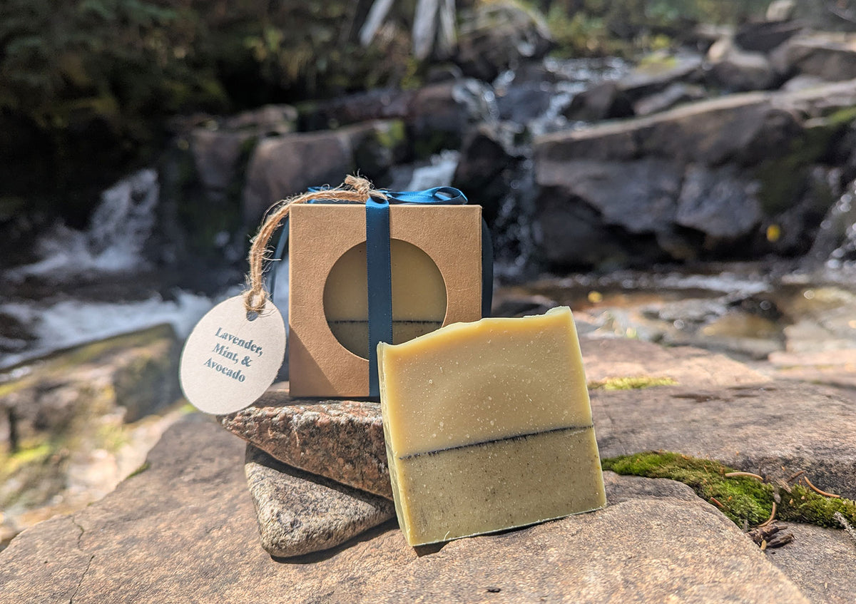 Lavender Mint Avocado Soap with Cupuacu Butter | Handmade Cold Process Bar
